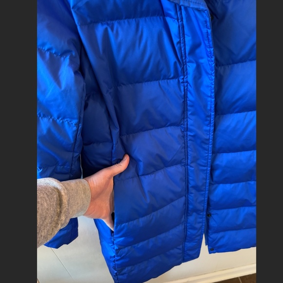 Women's Lands End Mid-Length Cobalt Blue Puffer Coat Size M (10-12) - Picture 5 of 9